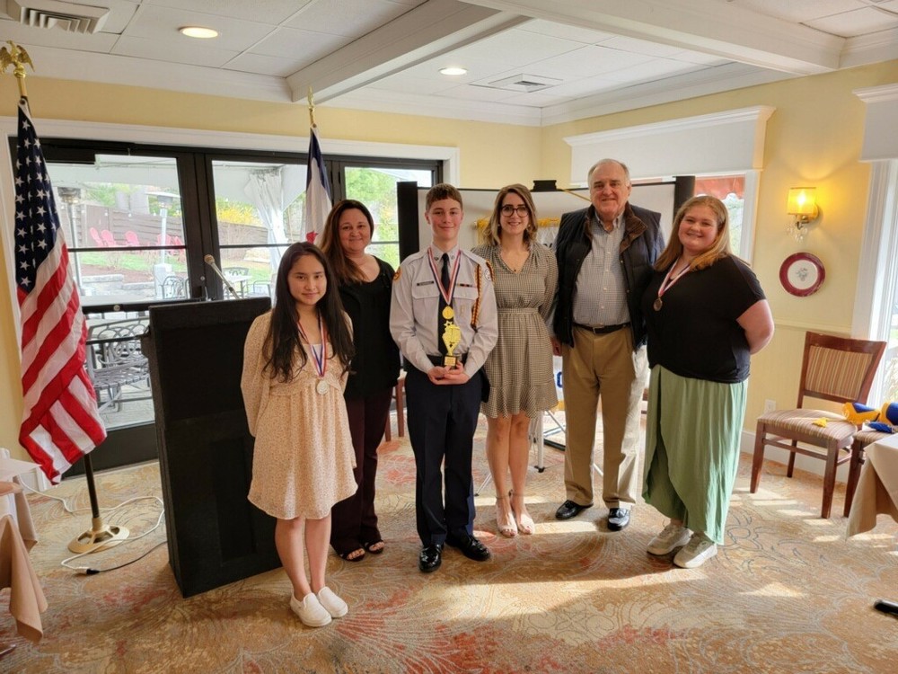 Pictured from left: Alma Cedillo, Jefferson High School Principal Mrs. Mary Beth Group, William Stacpoole, Shepherdstown Rotarians Cara Keys and John Loeffler, and Lillian  Riner