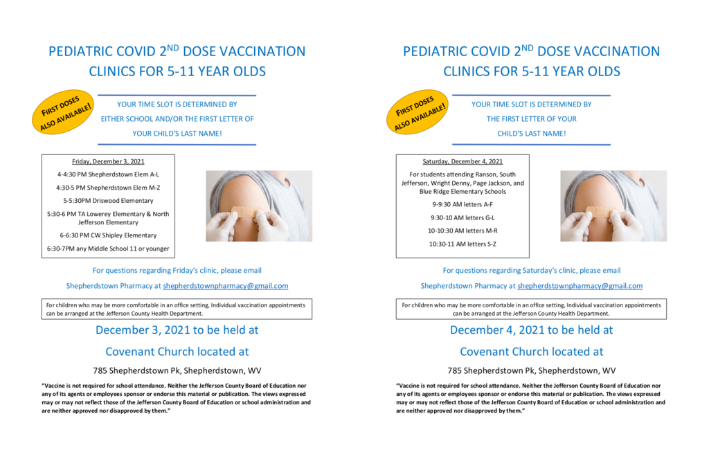 COVID-19 Vaccination Clinics 2nd Dose