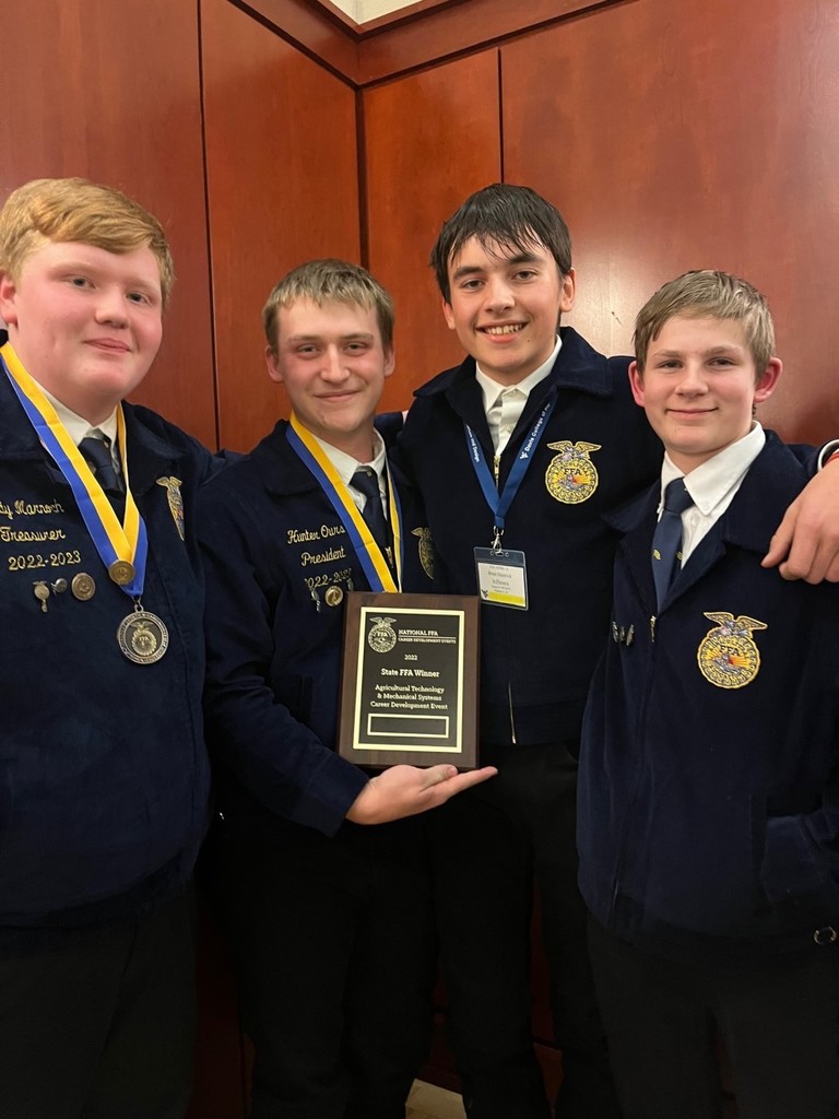 JHS Ag. Mechanics Team State Champions