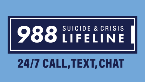 988 Suicide & Crisis Lifeline 24/7 Call, Text, Chat